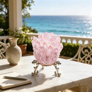 divine rose quartz cluster